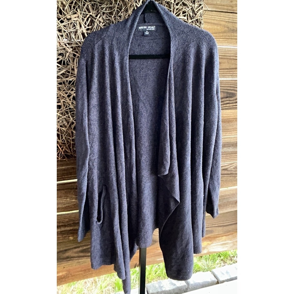 Barefoot Dreams Women's CozyChic Lite Island Wrap Soft Pockets Graphite 2X